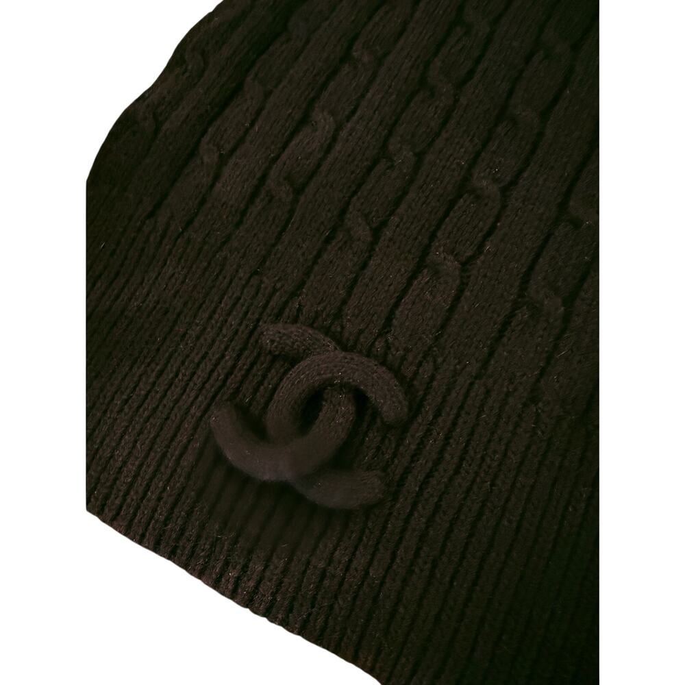 Chanel Wool Cable Knit Scarf